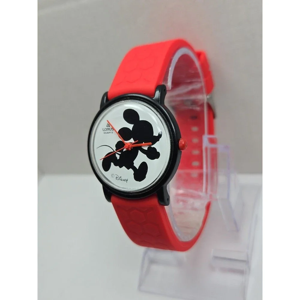 Vintage Lorus Disney Mickey Mouse Silhouette Film V511-8 030Watch New Battery